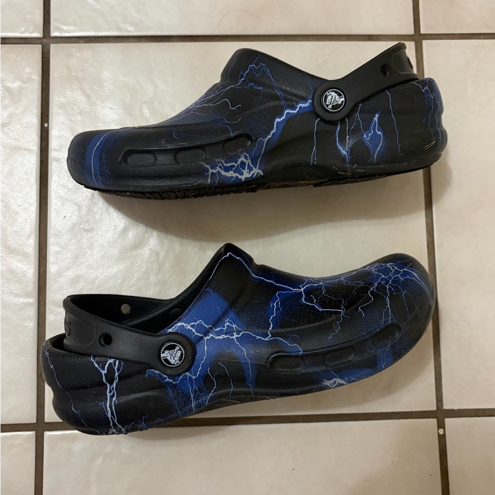 Black and Blue Lightning Clogs